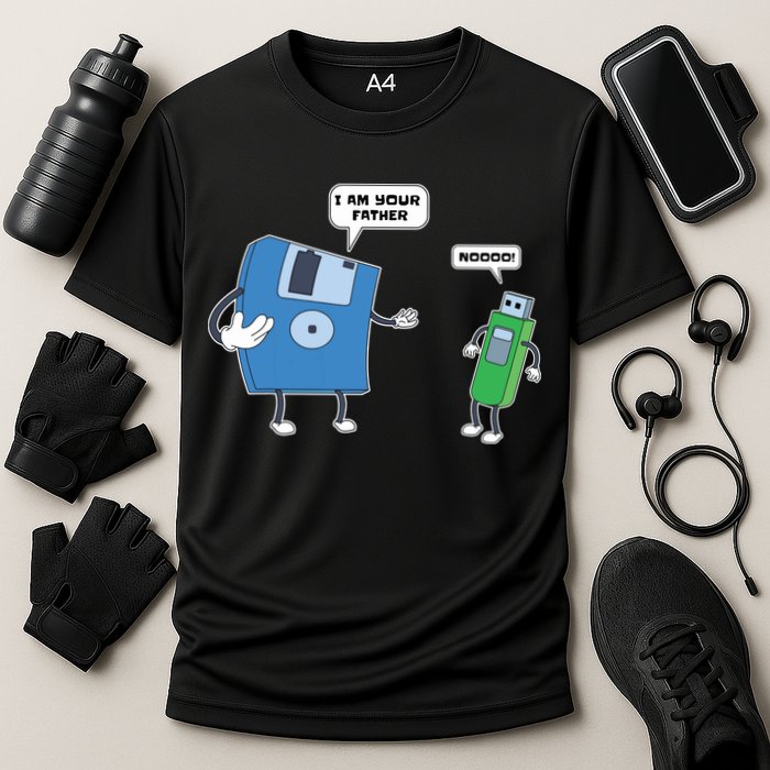 Computer Engineering I Men Father Son Floppy Disk Engineer Short Sleeve Performance Shirt