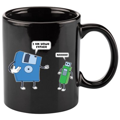 Computer Engineering I Men Father Son Floppy Disk Engineer Short Sleeve 11oz C Handle Ceramic Mug