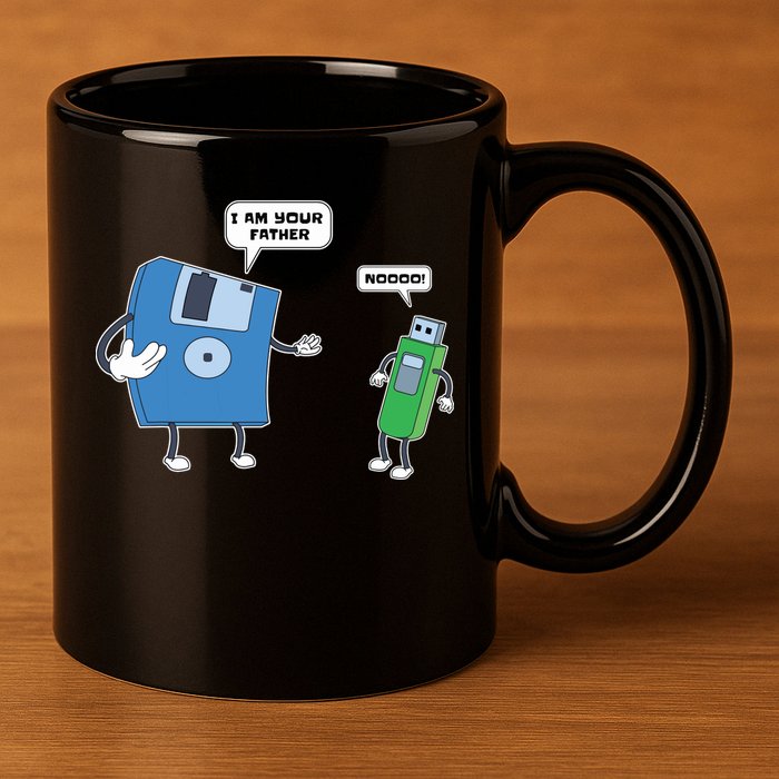 Computer Engineering I Men Father Son Floppy Disk Engineer Short Sleeve 11oz C Handle Ceramic Mug