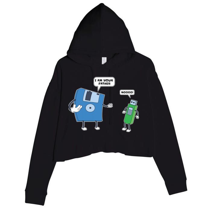 Computer Engineering I Men Father Son Floppy Disk Engineer Short Sleeve Crop Fleece Hoodie