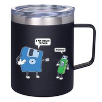Computer Engineering I Men Father Son Floppy Disk Engineer Short Sleeve 12oz Stainless Steel Coffee Mug