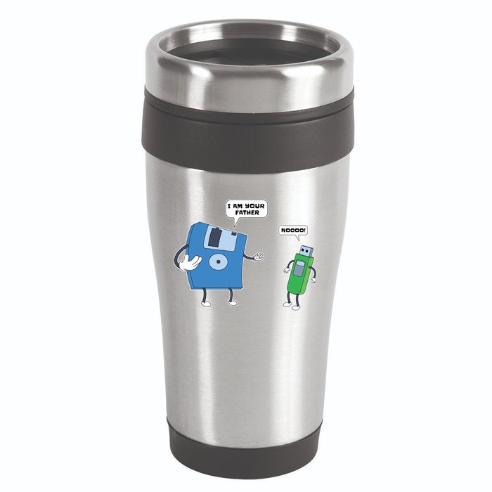 Computer Engineering I Men Father Son Floppy Disk Engineer Short Sleeve 16oz Travel Tumbler