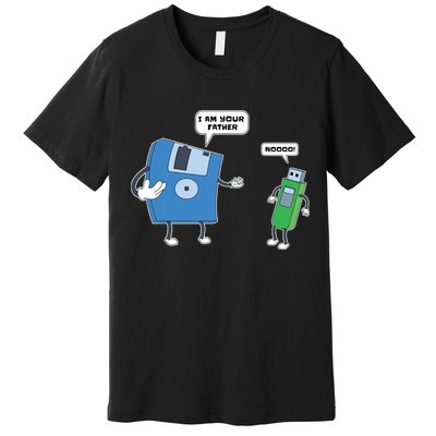Computer Engineering I Men Father Son Floppy Disk Engineer Short Sleeve Premium T-Shirt