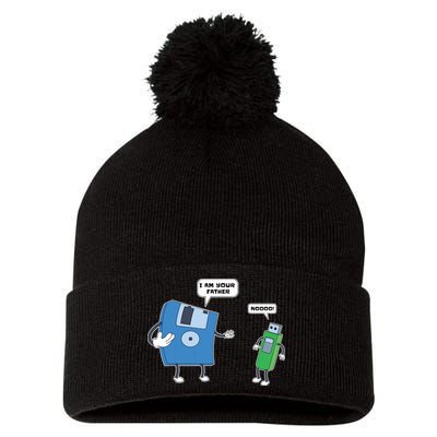 Computer Engineering I Men Father Son Floppy Disk Engineer Short Sleeve Pom Pom 12in Knit Beanie