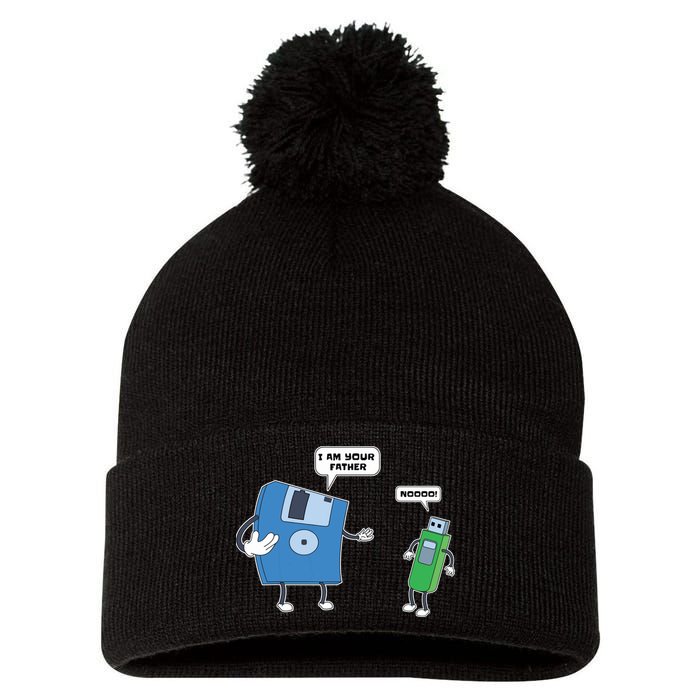 Computer Engineering I Men Father Son Floppy Disk Engineer Short Sleeve Pom Pom 12in Knit Beanie
