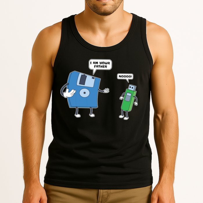 Computer Engineering I Men Father Son Floppy Disk Engineer Short Sleeve Tank Top
