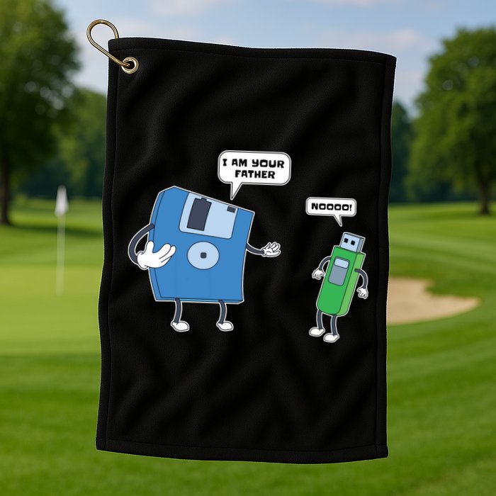 Computer Engineering I Men Father Son Floppy Disk Engineer Short Sleeve Golf Towel