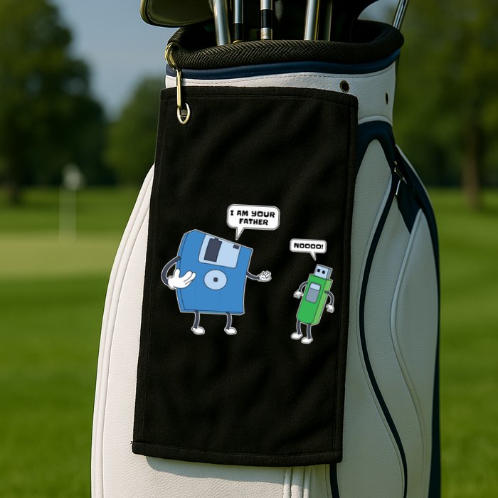 Computer Engineering I Men Father Son Floppy Disk Engineer Short Sleeve Golf Towel