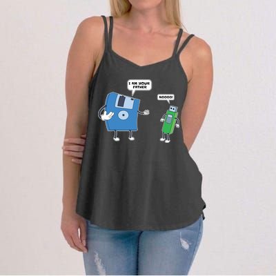 Computer Engineering I Men Father Son Floppy Disk Engineer Short Sleeve Women's Strappy Tank