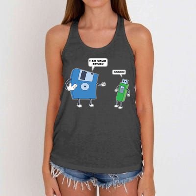 Computer Engineering I Men Father Son Floppy Disk Engineer Short Sleeve Women's Knotted Racerback Tank