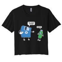 Computer Engineering I Men Father Son Floppy Disk Engineer Short Sleeve Crop Top