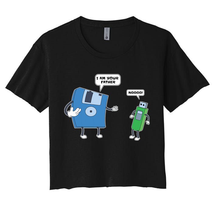 Computer Engineering I Men Father Son Floppy Disk Engineer Short Sleeve Crop Top