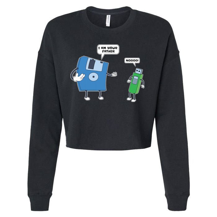 Computer Engineering I Men Father Son Floppy Disk Engineer Short Sleeve Cropped Pullover Crew