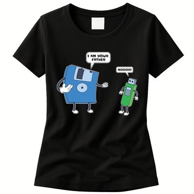 Computer Engineering I Men Father Son Floppy Disk Engineer Short Sleeve Womens T-Shirt