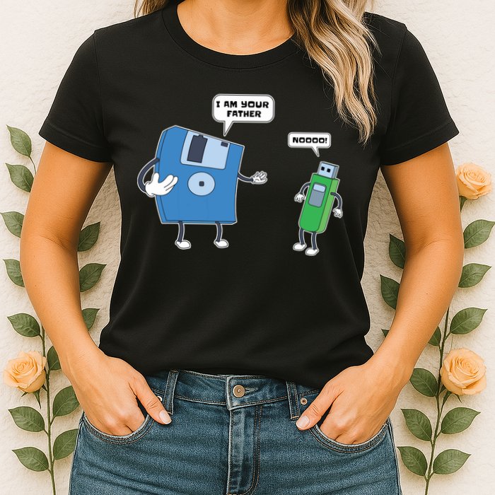 Computer Engineering I Men Father Son Floppy Disk Engineer Short Sleeve Womens T-Shirt