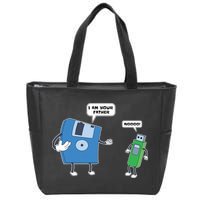 Computer Engineering I Men Father Son Floppy Disk Engineer Short Sleeve Zip Tote Bag