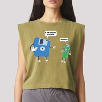 Computer Engineering I Men Father Son Floppy Disk Engineer Short Sleeve Garment-Dyed Women's Muscle Tee