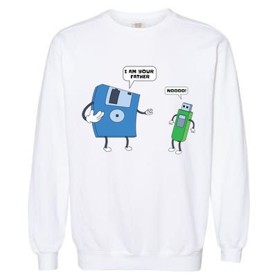 Computer Engineering I Men Father Son Floppy Disk Engineer Short Sleeve Garment-Dyed Sweatshirt