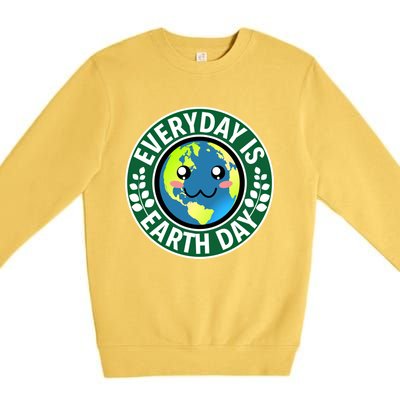 Cute Everyday Is Earth Day Environtal Eco Planet Gift Premium Crewneck Sweatshirt