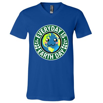 Cute Everyday Is Earth Day Environtal Eco Planet Gift V-Neck T-Shirt