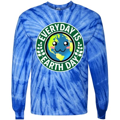 Cute Everyday Is Earth Day Environtal Eco Planet Gift Tie-Dye Long Sleeve Shirt