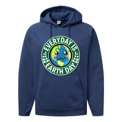 Cute Everyday Is Earth Day Environtal Eco Planet Gift Performance Fleece Hoodie