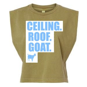 Ceiling. Roof. Goat. The Ceiling is the Roof The Goat of Basketball Garment-Dyed Women's Muscle Tee