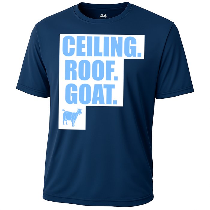 Ceiling. Roof. Goat. The Ceiling is the Roof The Goat of Basketball Cooling Performance Crew T-Shirt
