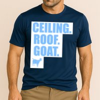 Ceiling. Roof. Goat. The Ceiling is the Roof The Goat of Basketball Cooling Performance Crew T-Shirt