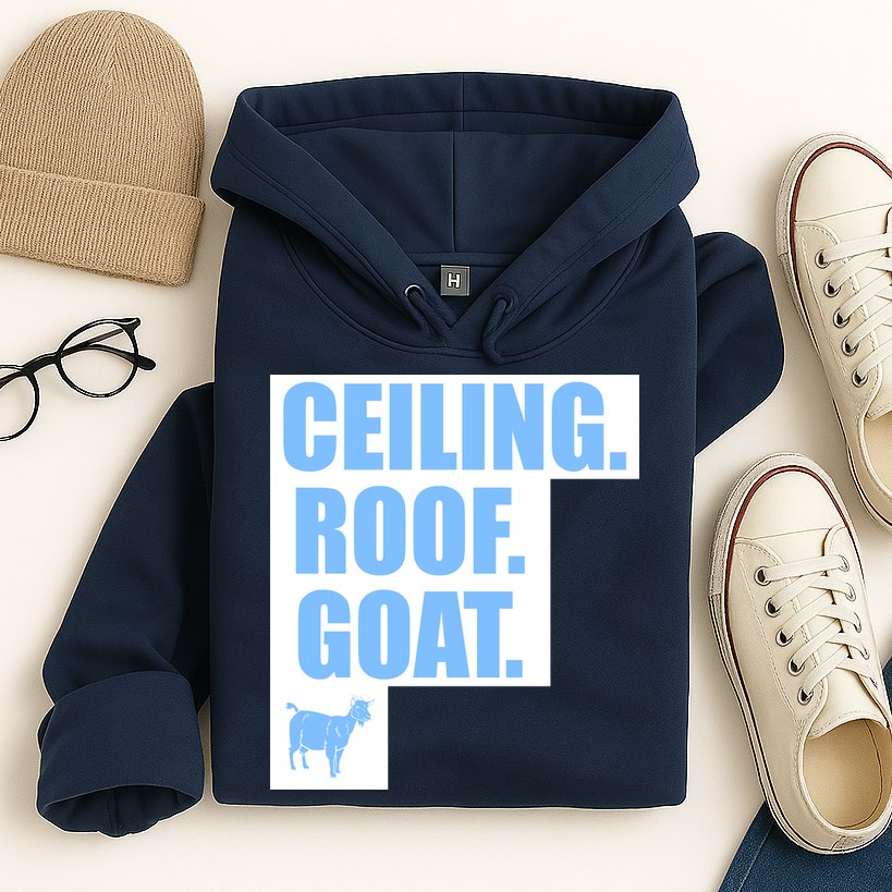 Ceiling. Roof. Goat. The Ceiling is the Roof The Goat of Basketball Hoodie