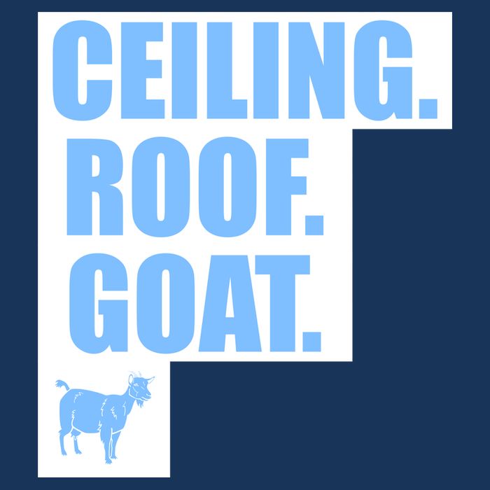 Ceiling. Roof. Goat. The Ceiling is the Roof The Goat of Basketball Drawstring Bag