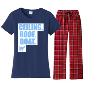 Ceiling. Roof. Goat. The Ceiling is the Roof The Goat of Basketball Women's Flannel Pajama Set