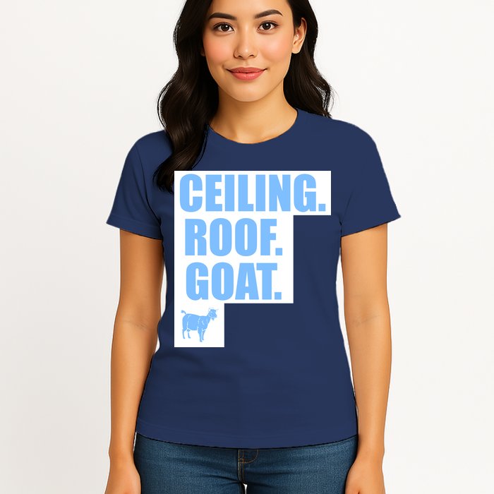 Ceiling. Roof. Goat. The Ceiling is the Roof The Goat of Basketball Womens T-Shirt