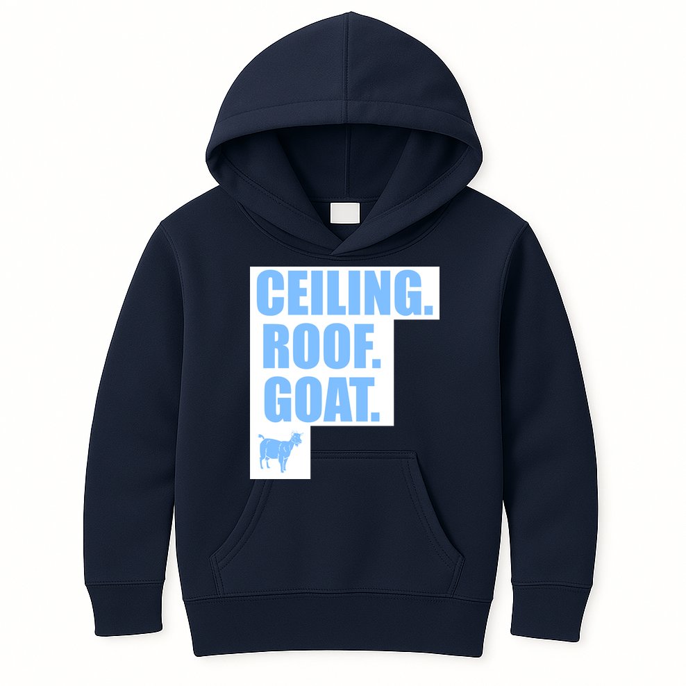 Ceiling. Roof. Goat. The Ceiling is the Roof The Goat of Basketball Kids Hoodie