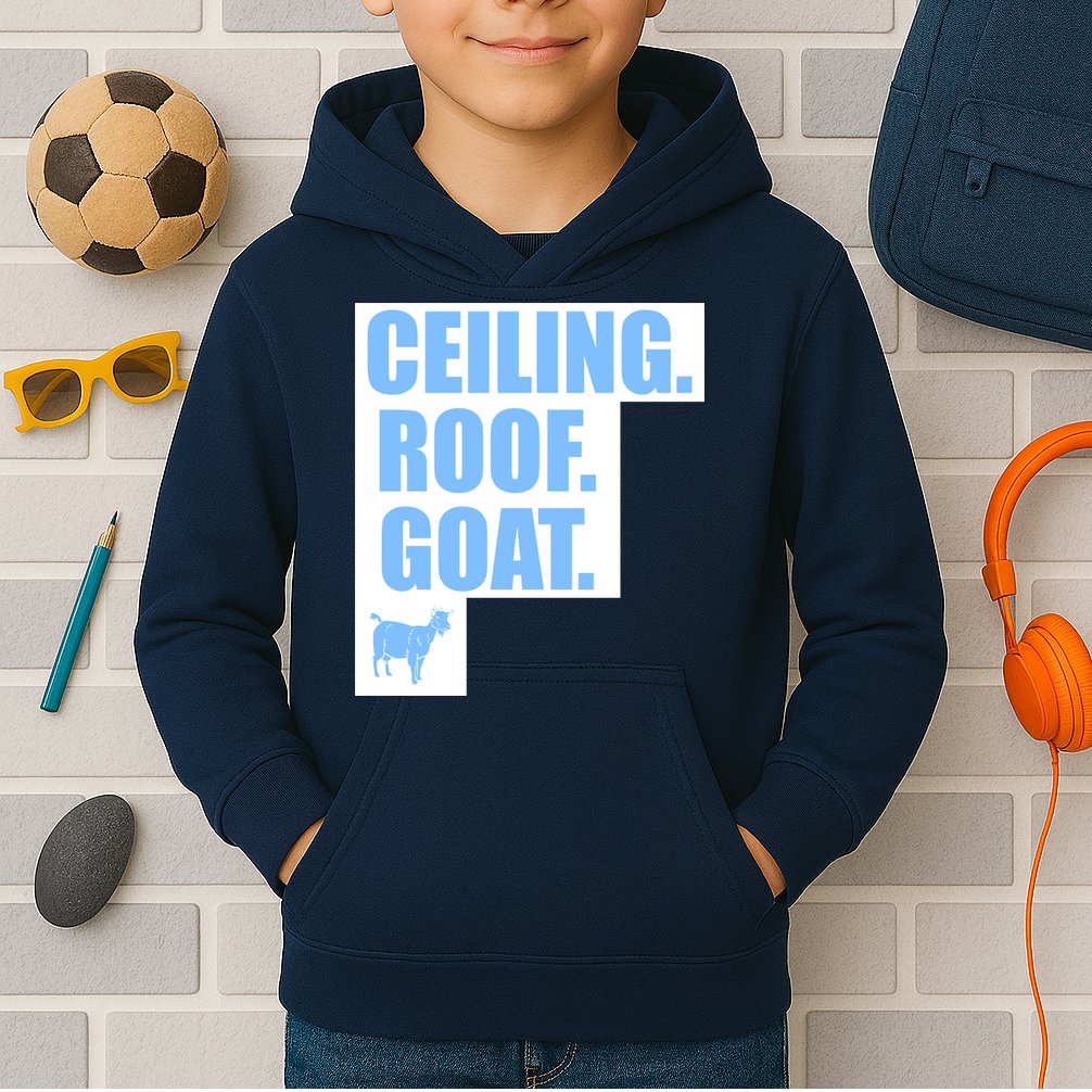 Ceiling. Roof. Goat. The Ceiling is the Roof The Goat of Basketball Kids Hoodie