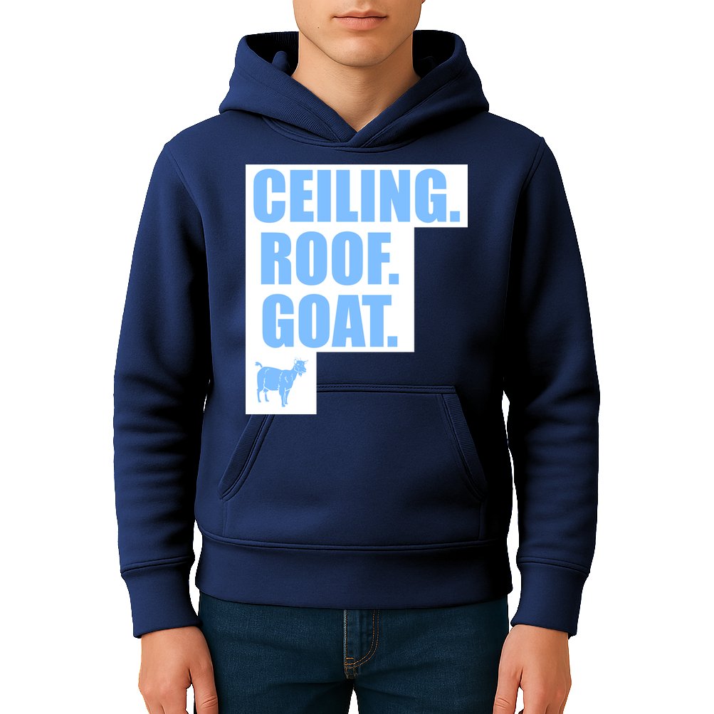 Ceiling. Roof. Goat. The Ceiling is the Roof The Goat of Basketball Kids Hoodie