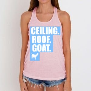 Ceiling. Roof. Goat. The Ceiling is the Roof The Goat of Basketball Women's Knotted Racerback Tank