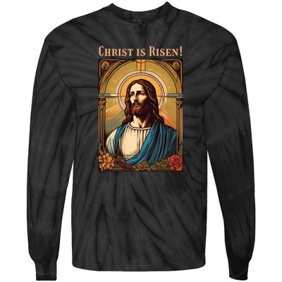 Christian Easter Jesus Christ Is Risen Tie-Dye Long Sleeve Shirt