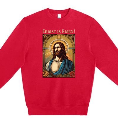 Christian Easter Jesus Christ Is Risen Premium Crewneck Sweatshirt