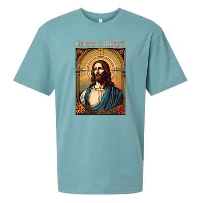 Christian Easter Jesus Christ Is Risen Sueded Cloud Jersey T-Shirt