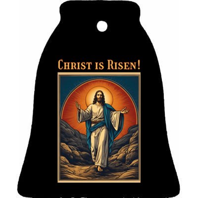 Christian Easter Jesus Christ Is Risen Ceramic Bell Ornament