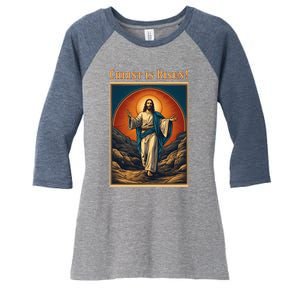 Christian Easter Jesus Christ Is Risen Women's Tri-Blend 3/4-Sleeve Raglan Shirt