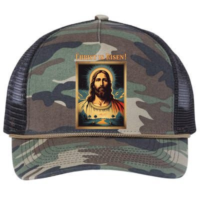 Christian Easter Jesus Christ Is Risen Retro Rope Trucker Hat Cap