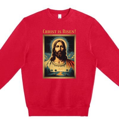 Christian Easter Jesus Christ Is Risen Premium Crewneck Sweatshirt