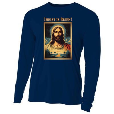 Christian Easter Jesus Christ Is Risen Cooling Performance Long Sleeve Crew