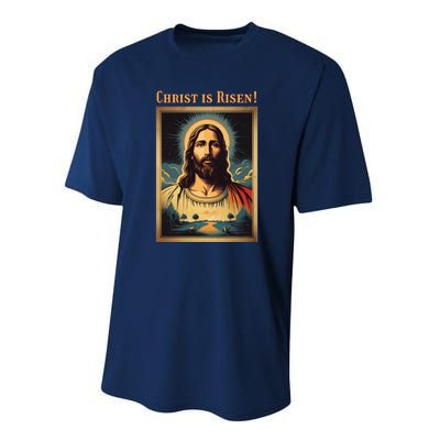 Christian Easter Jesus Christ Is Risen Performance Sprint T-Shirt