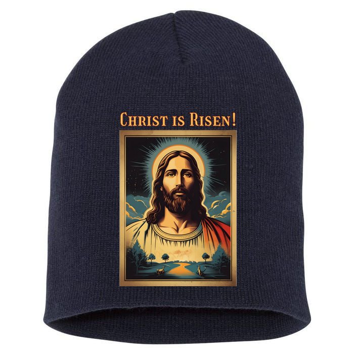 Christian Easter Jesus Christ Is Risen Short Acrylic Beanie