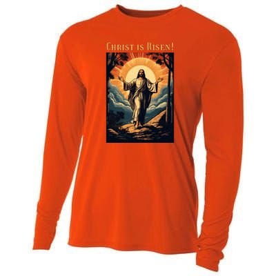 Christian Easter Jesus Christ Is Risen Cooling Performance Long Sleeve Crew