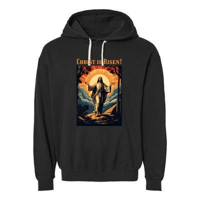 Christian Easter Jesus Christ Is Risen Garment-Dyed Fleece Hoodie