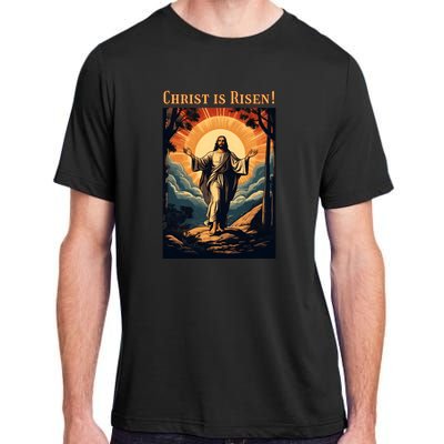 Christian Easter Jesus Christ Is Risen Adult ChromaSoft Performance T-Shirt